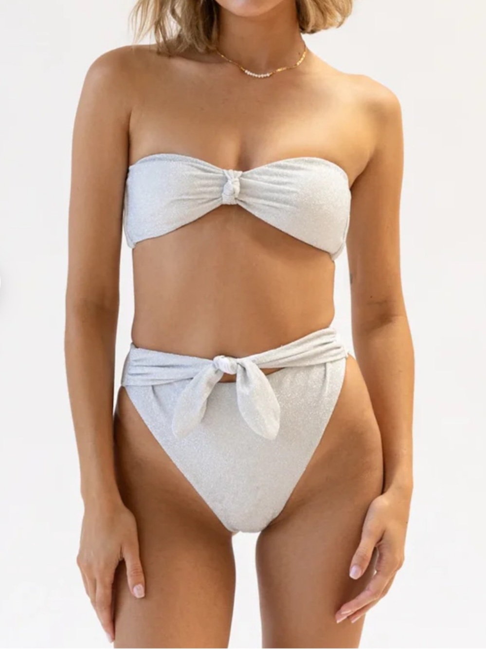 Dippin Daisy’s Bikini Set Shay Bandeau Top Audrey Bottoms Large Eternal Sparkle